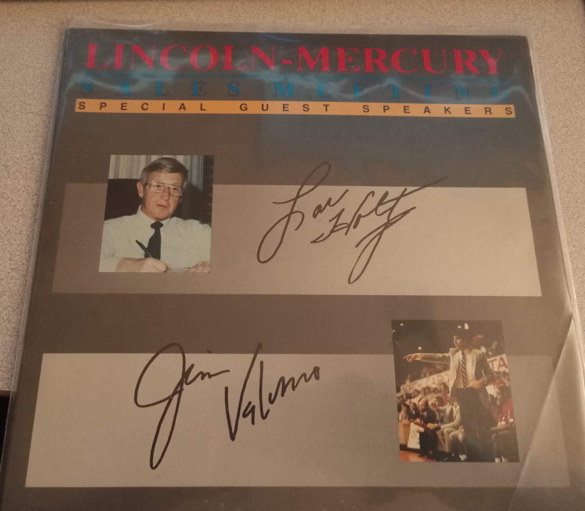 Lincoln-Mercury Sales Meeting Special Guest Speakers! It's two guys, who are both... coaches? huh. You know, selling a car is much like playing football or basketball...