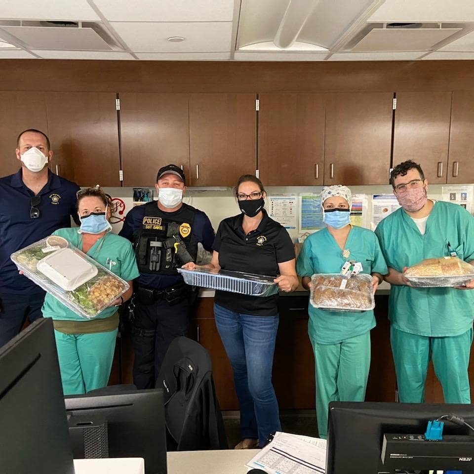 fopwpb's tweet photo. Thank you to the trauma staff at Saint Mary's Medic Center. The staff treated one of our motor officers who was the victim of a hit & run yesterday. Bringing you dinner is the least we could do to show our appreciation. #nurseappreciation #wpbfopinourcommunity #wpbfopstrong https://t.co/OLxfEVpLPb