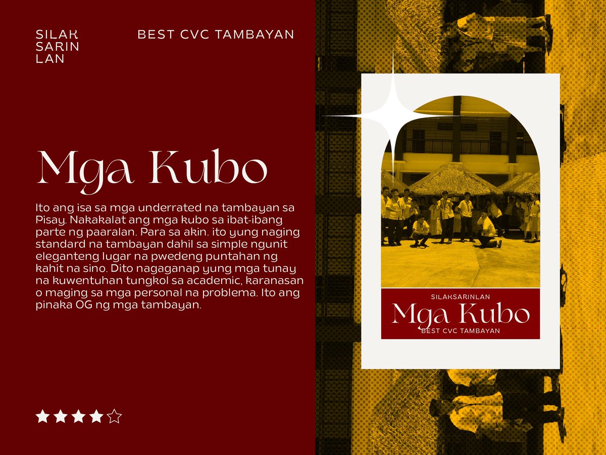 Silaksarinlan's tweet photo. Masasabi naming nahanap na namin ang aming kani-kaniyang paboritong lugar sa CVC dala ng mga karanasan at pakiramdam na aming iniukit dito. Lungkot man o tuwa ang kuwentong nabuo namin sa bawat sulok, tiyak na hinding-hindi namin ito malilimutan. https://t.co/R0SCFe4vZf