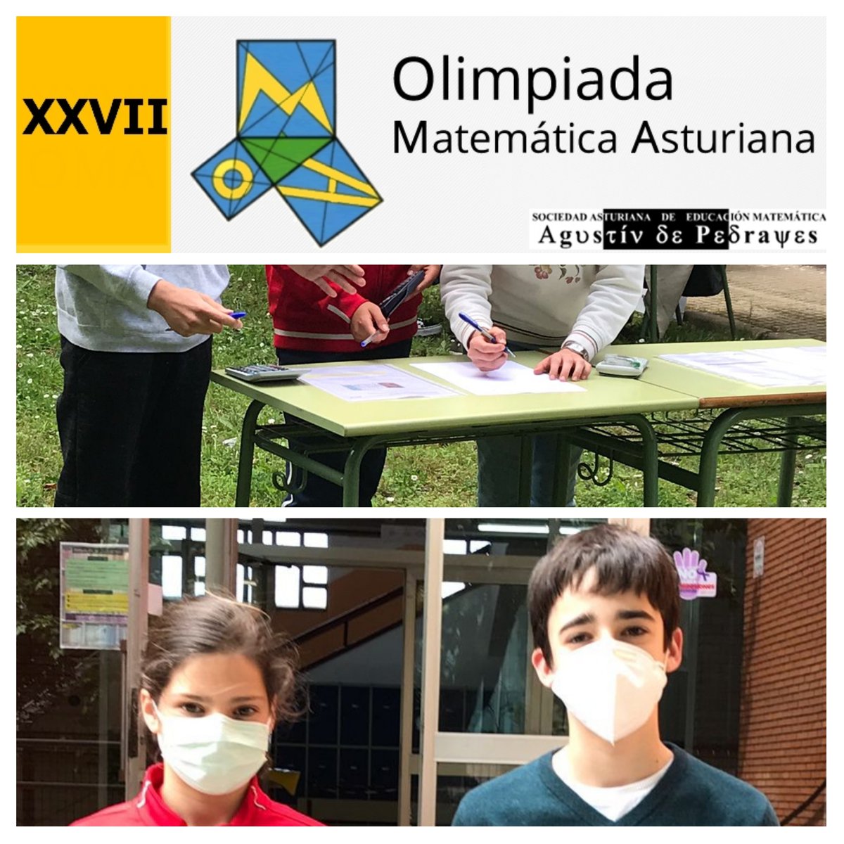 codemagijon's tweet photo. Pilar Rivaya Figaredo 1º ESO y Martín García González 2º ESO @codemagijon participan en la final de la Categoría A de la XXVII Olimpiada Matemática Asturiana 🔢📝🔣. Enhorabuena por ser finalistas 👏👏 y mucha suerte en las pruebas individuales y de equipo! 👩💼👫 #CodemaMates https://t.co/c66ps0QRFr