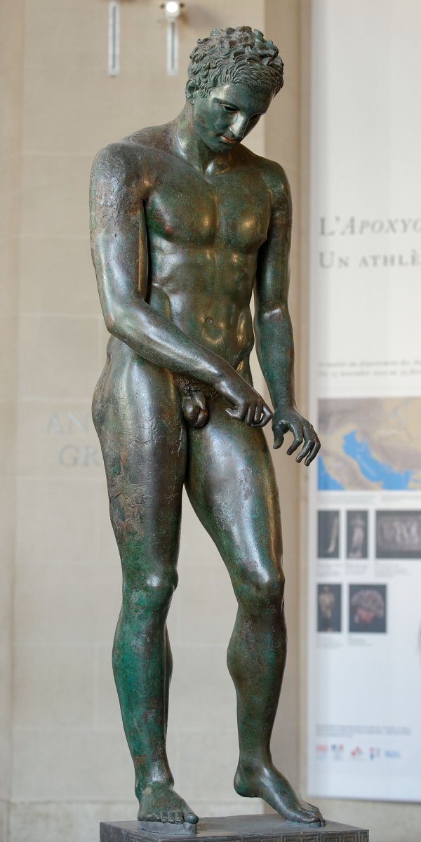 A similar Greek statue was found in Croatia. Also known as the 'Apoxymenos' (dated 1st-2nd century BCE). This was in much better condition on its discovery when it was found by a Belgian tourist, 45 metres (148 ft) under the sea near the islet of Vele Orjule, in 1996.