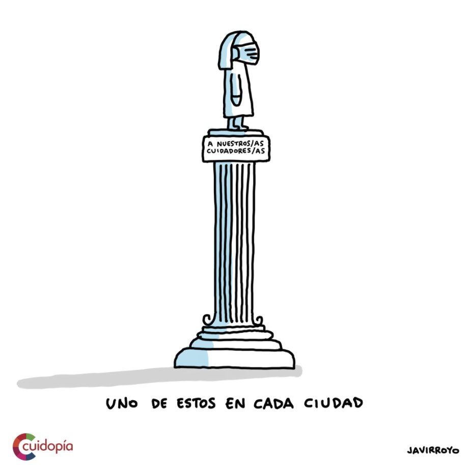 ❤Precioso homenaje de <a href="/javirroyo/">Javirroyo</a> y @cuidopia a las personas #cuidadoras. Hoy domingo muchas de ellas estarán al pie del cañón. Son un sostén clave de nuestra sociedad. Demos visibilidad y reconocimiento a esa labor. Eskerrik asko!

#AcompañamosVidas #VidasEnMarcha