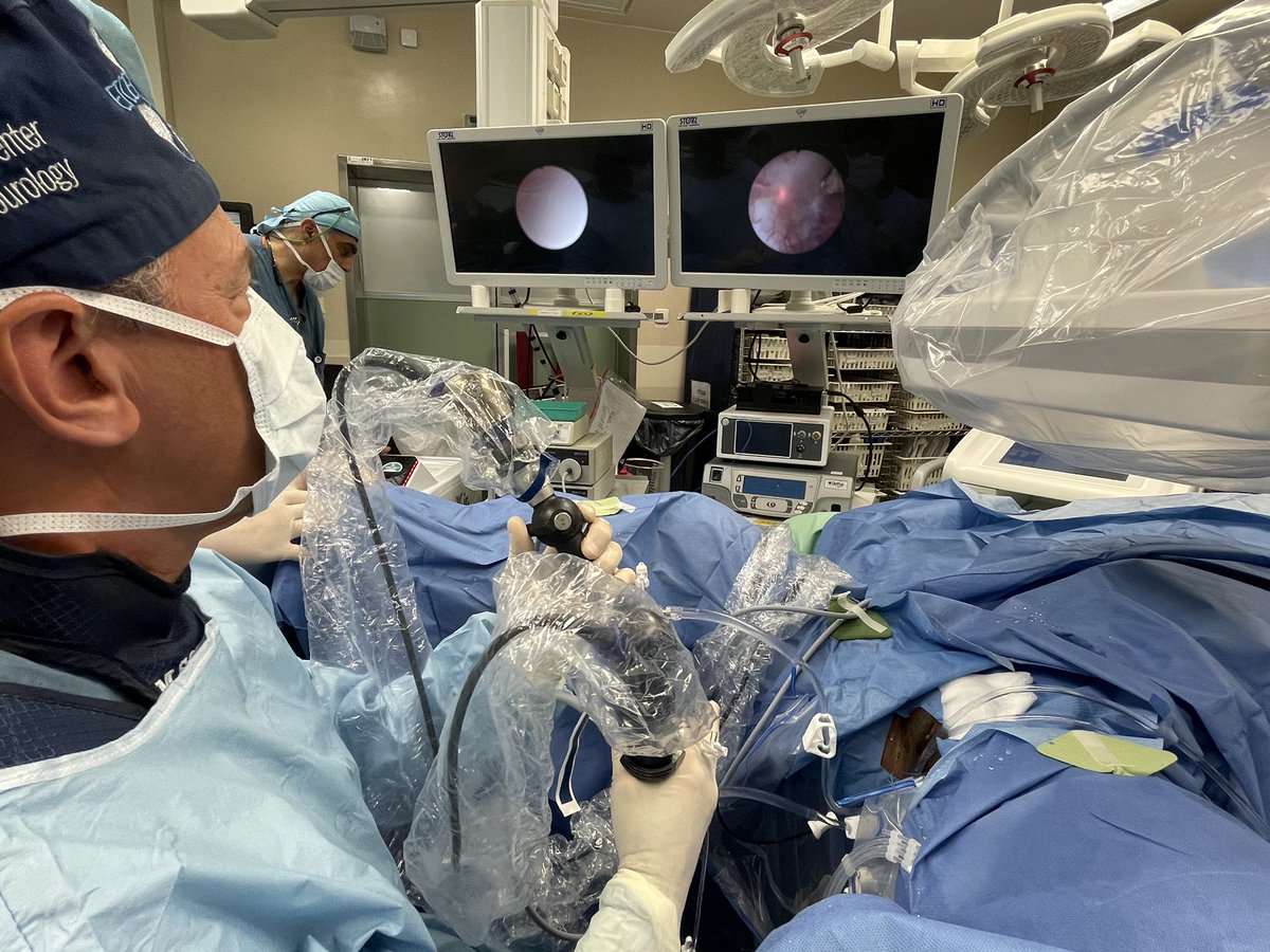 mario_sofer's tweet photo. SSSRIRS: Simultaneous Single Surgeon RIRS! Feasible but probably easier for an octopus. https://t.co/moqdlg0KyE