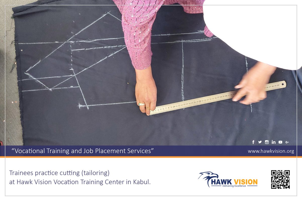 hawkvision_af's tweet photo. Trainees practice cutting (tailoring) at Hawk Vision Vocation Training Center in Kabul.

#HawkVision #Afghanistan #HawkVisionAfghanistan #VocationalTraining #trainees #Kabul #Khost #Ghazni 
https://t.co/uqT8uNpSWW https://t.co/VMnRDVp9Jq