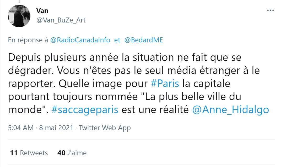 7/ Pour comparaison, son compte a 3x plus de followers et son tweet a recu 10x moins de RT, 3x fois moins de likes et le meme nb de commentaire. Chose intéressante, les commentaires des 2 tweets sont quasi identiques: ils critiquent le bilan désastreux d'Hidalgo  #saccageparis