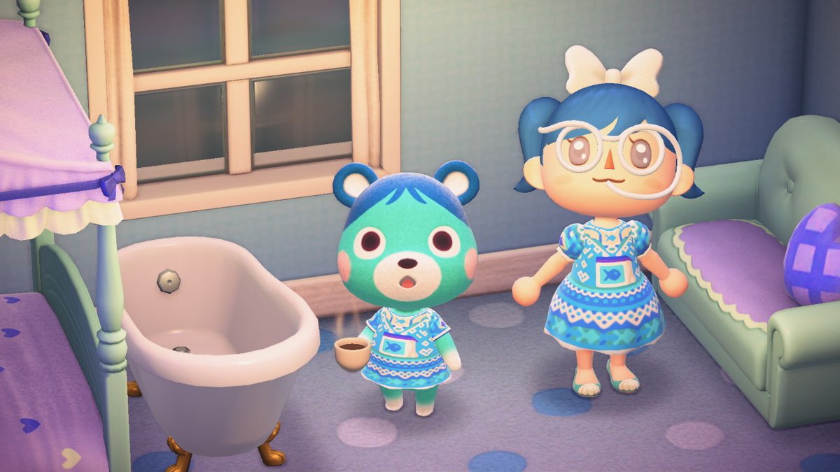 MintyPlush's tweet photo. Blue Bear and i are looking up at the ufo that is aboutto to beam us up. #fishcore #AnimalCrossing #ACNH #NintendoSwitch https://t.co/y7a60j62L8