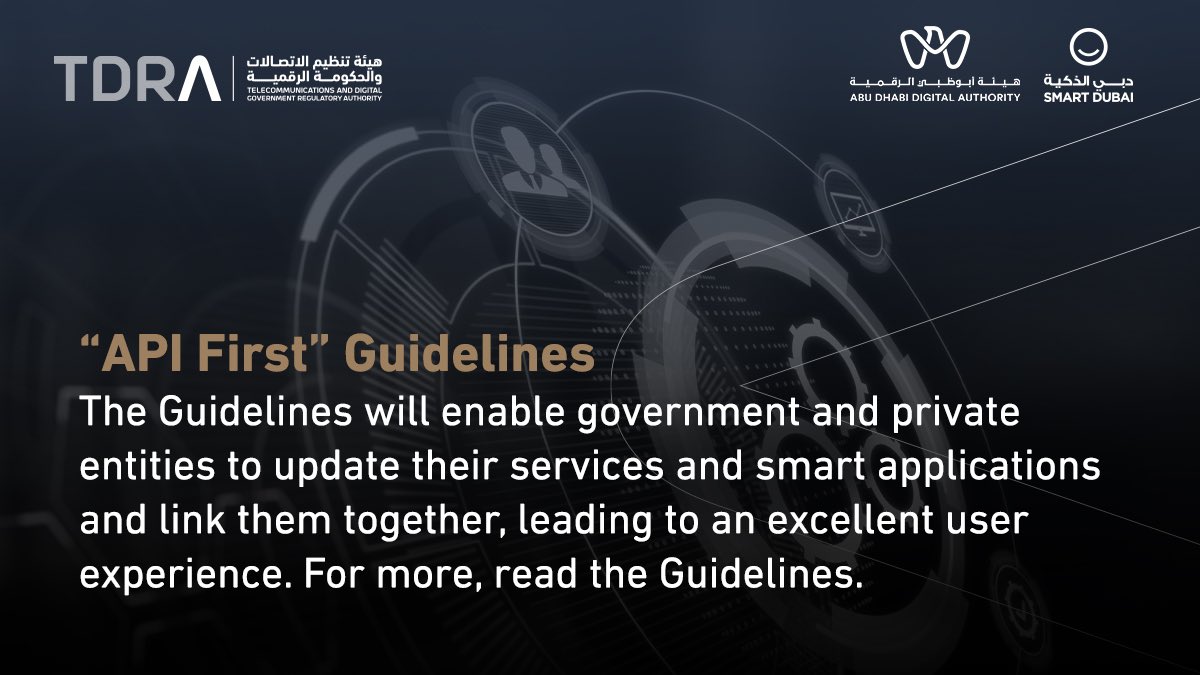 tdrauae's tweet photo. #API_first” Guidelines
The Guidelines will enable government and private entities to update their services and smart applications and link them together, leading to an excellent user experience.
#API #government #digital
For more, read the Guidelines
https://t.co/MzHZEcQnTO https://t.co/1dc7HLBC4Y