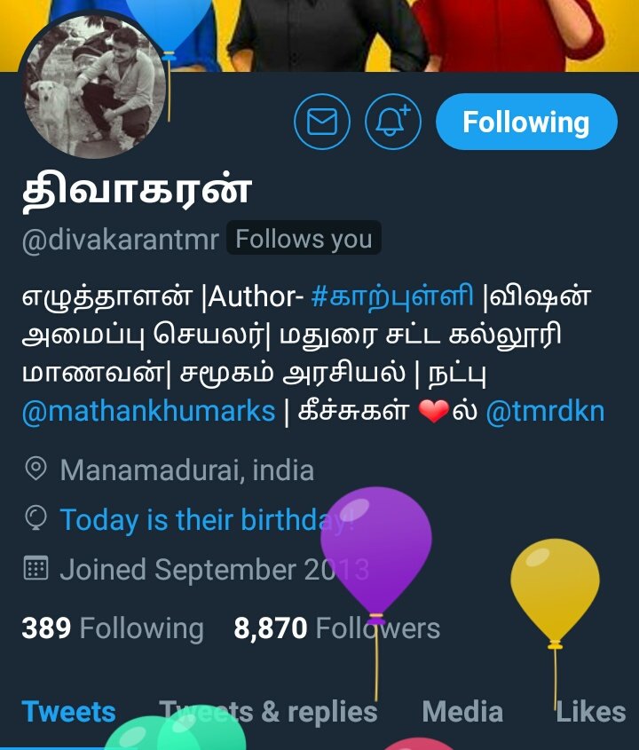 divakarantm's tweet photo. நீண்ட இடைவெளிக்கு பின்னர்
புதிய கணக்கில்
புதிய பயணம்.!

நான் நானாக..!
நண்பர்களுக்கு வணக்கம்.!
பிற நண்பர்களிடம் கொண்டு சேர்க்கவும்!

நன்றி❤️ https://t.co/bJn06xRdgq