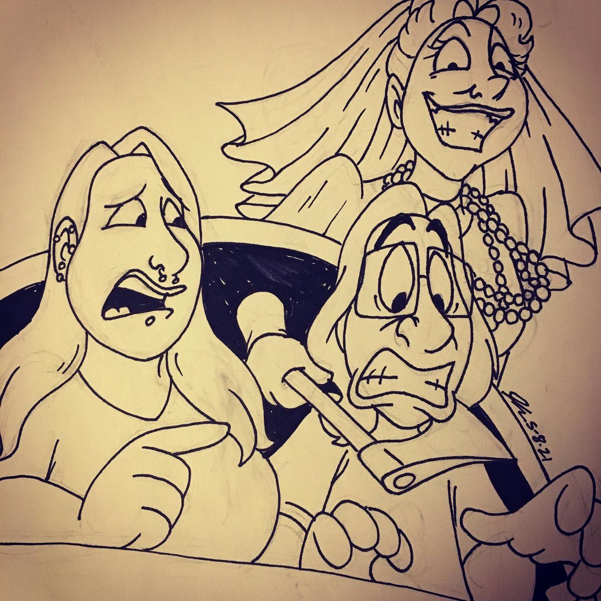 Day 8 of #DisneylandDayArtChallenge “Haunted Mansion” #Disneyland #disney #hauntedmansion #neworleanssquare #sketch #grimgrinningghosts #jimmypurcelldisneylanddayartchallenge #constancehatchaway