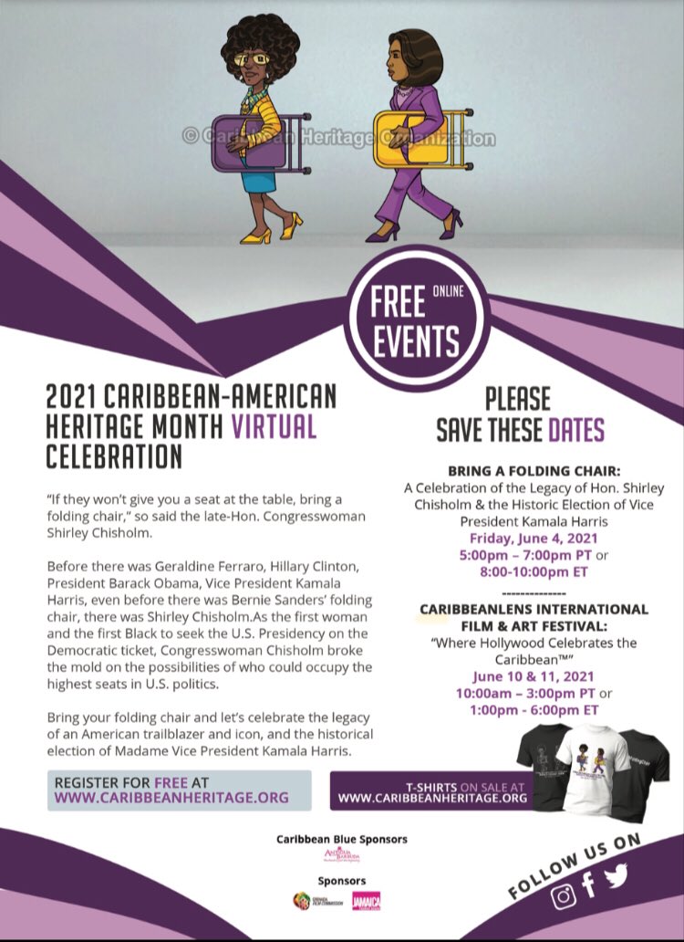 CaribLens's tweet image. We will kick off on Fri. June 4, with a tribute to the Legacy of the 5'2" tower of power,the late-Hon. Shirley Chisholm. Ms Chisholm opened the door for many women &amp;amp; POC in American politics not least among them is our VP Harris
#ShirleyChisholm
#KamalaHarris
#CaribbeanHeritage