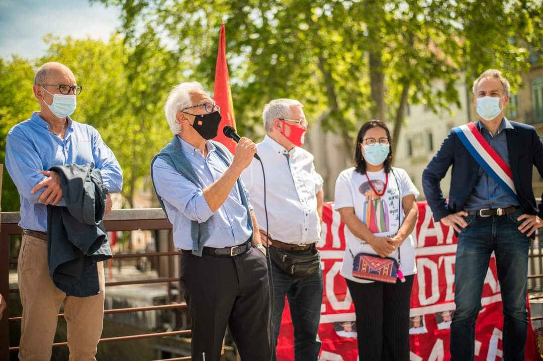 nansumonaung's tweet photo. On May8 in Tousouse city, Myanmar community in France, french MP of Haute-Garonne Mr @Sebastien_Nadot and medical staffs protested in defiance of the junta in MM,in support of the NUG&amp; demanded the release of all political detainees. @aapp_burma
#WhatsHappeningInMyanmar
#May9Coup https://t.co/CbY8YxNxvF