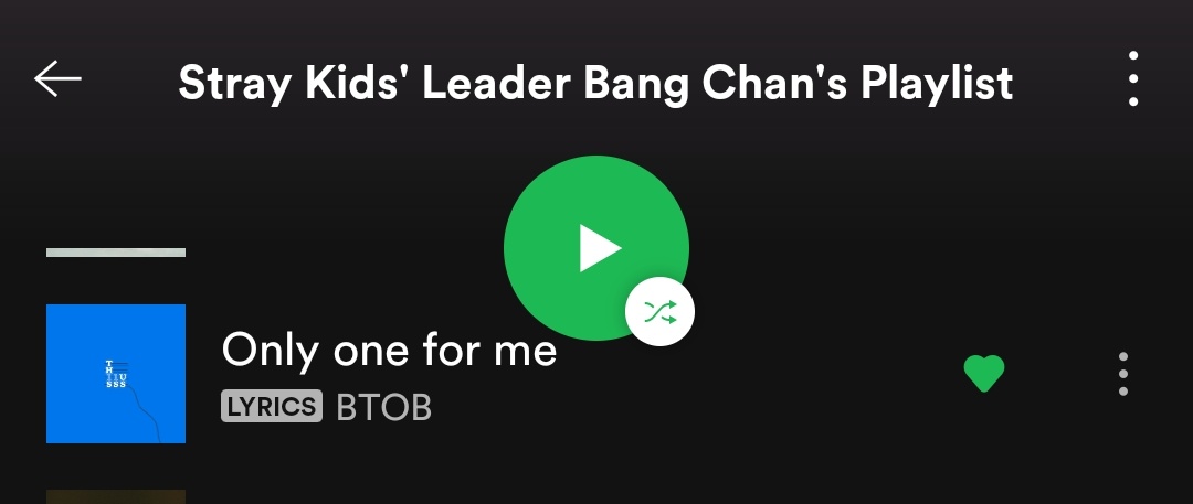 Skz had released a playlist of their favourite songs on Spotify in 2018Lee know, Bang Chan and Han had put BTOB's "Only one for me" as their one of the favs
