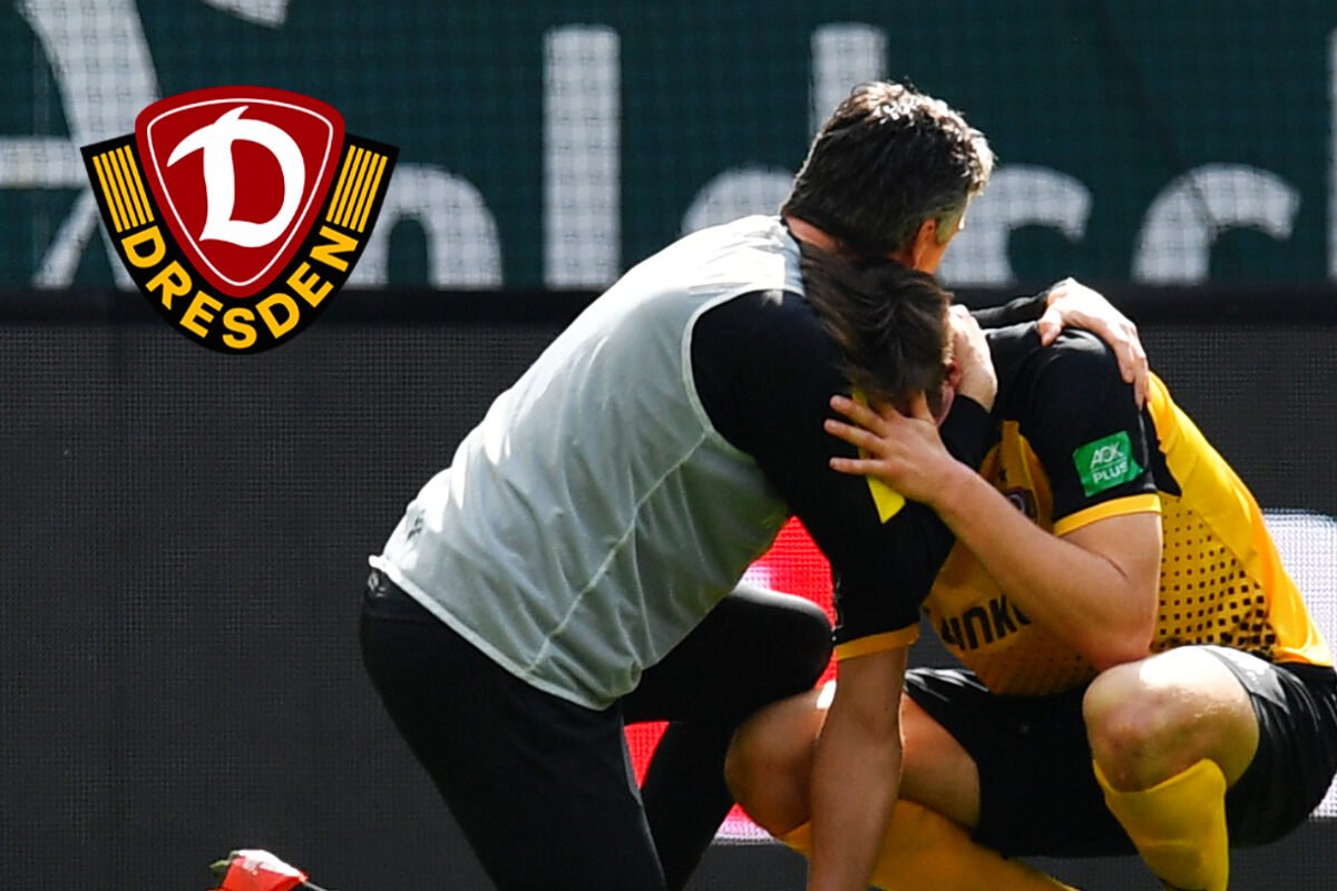 TAG24Sachsen's tweet image. Dynamo-Emotionen pur nach 2:0-Sieg! Tim #Knipping bricht in Tränen aus. #SGDVIK #sgd1953 #3Liga tag24.de/sport/fussball…