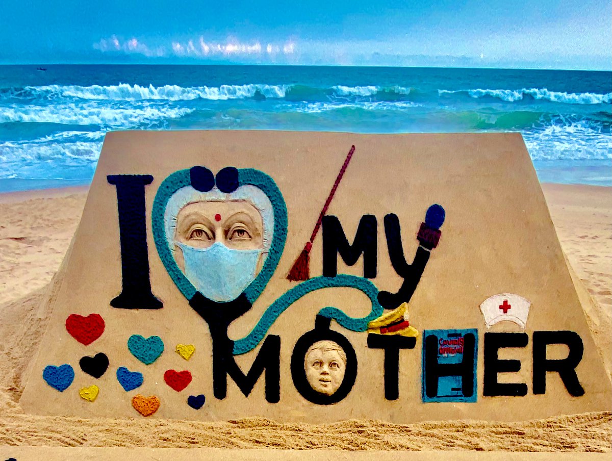 sudarsansand's tweet photo. Salute to all Mothers 🙏🏻
#HappyMothersDay . My SandArt at Puri beach. https://t.co/eEfNayeKJO