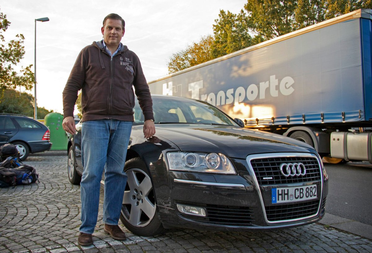 As you can see, many cars on the Germany _Autobahn_ are gorgeous. This guy, working for an international think tank in Berlin, was happy to take us along the way too.Ride 6: Allertal to Braunschweig, Germany (109km) 