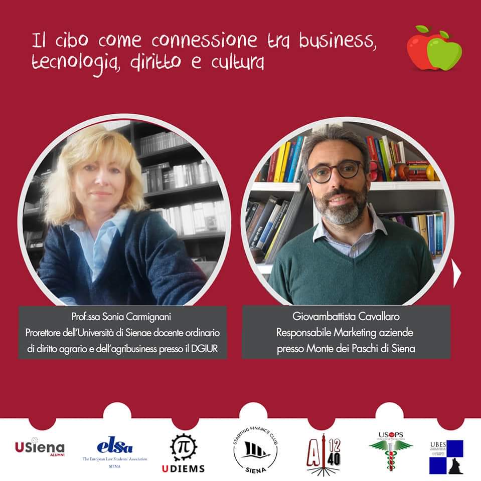 unisiena's tweet photo. 📣 +Sinergia tra @USienaAlumni e le Society: AULA1240, ELSA Siena, STARTING FINANCE Club Siena, UBES, UDIEMS, USOPS.
Con gli incontri virtuali "AlumniXSociety".
👉 lunedì 10/5 h 18.00
"Il #cibo come connessione tra business, tecnologia, diritto e cultura"
https://t.co/2ivpm71zDI https://t.co/4pY1cc2kde