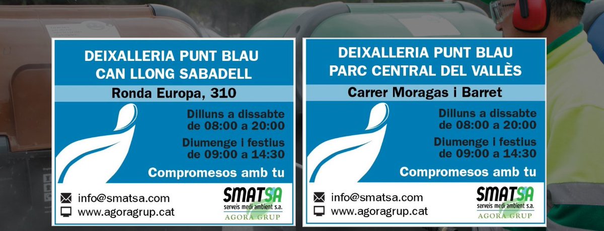 Bon dia #Sabadell! Avui #diumenge les deixalleries estan obertes des de les 09:00 fins les 14:30.

#DeixalleriesObertes