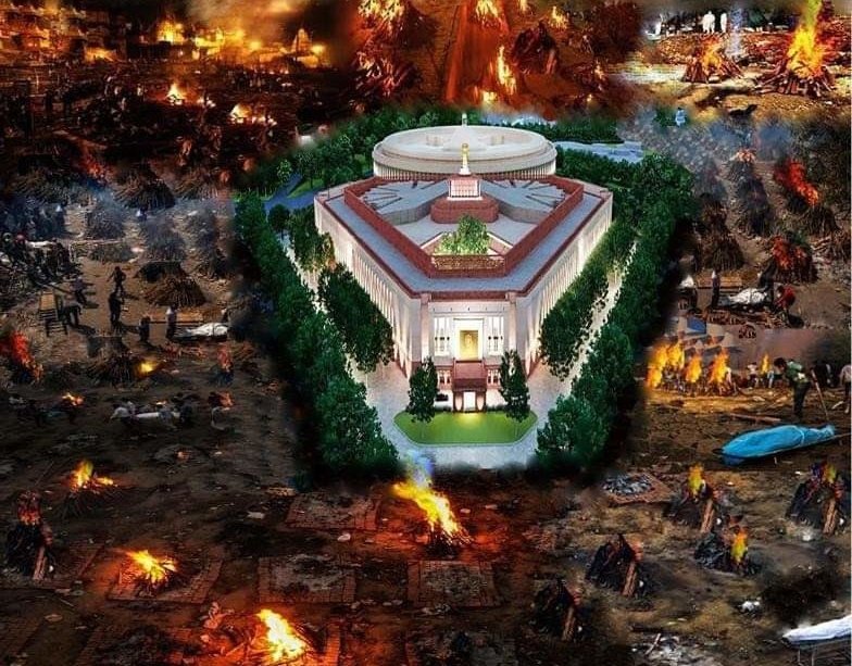 SidKeVichaar's tweet photo. #ModiMahal - 'Built over the dead bodies of Indian citizens' https://t.co/kfg2zWouOq