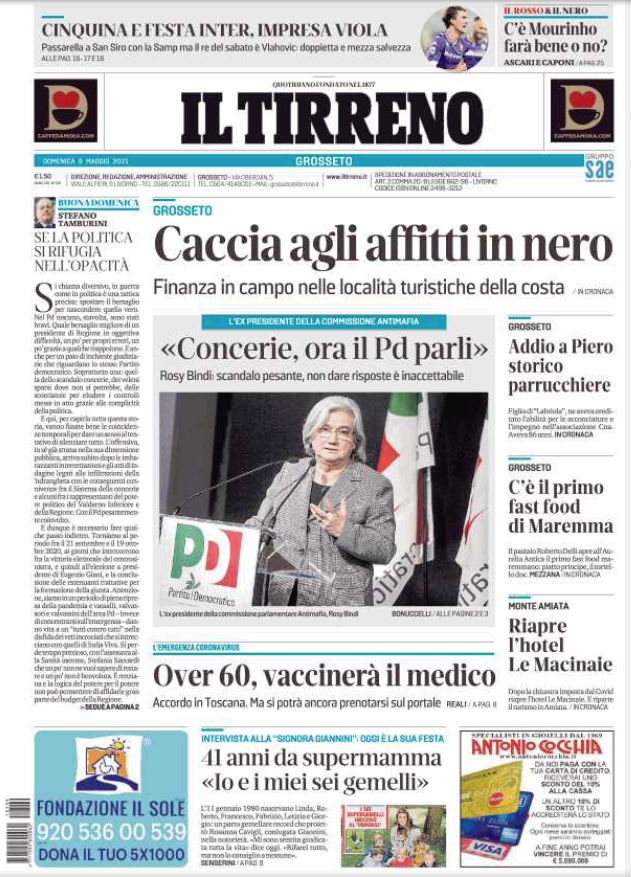 #Buongiorno con la #primpagina de <a href="/iltirreno/">Il Tirreno</a> (edizione di Grosseto) <a href="/TirrenoGrosseto/">Il Tirreno Grosseto</a> <a href="/cristianomeoni/">cristiano meoni</a> <a href="/dfastelli/">danilo fastelli</a> @francegori