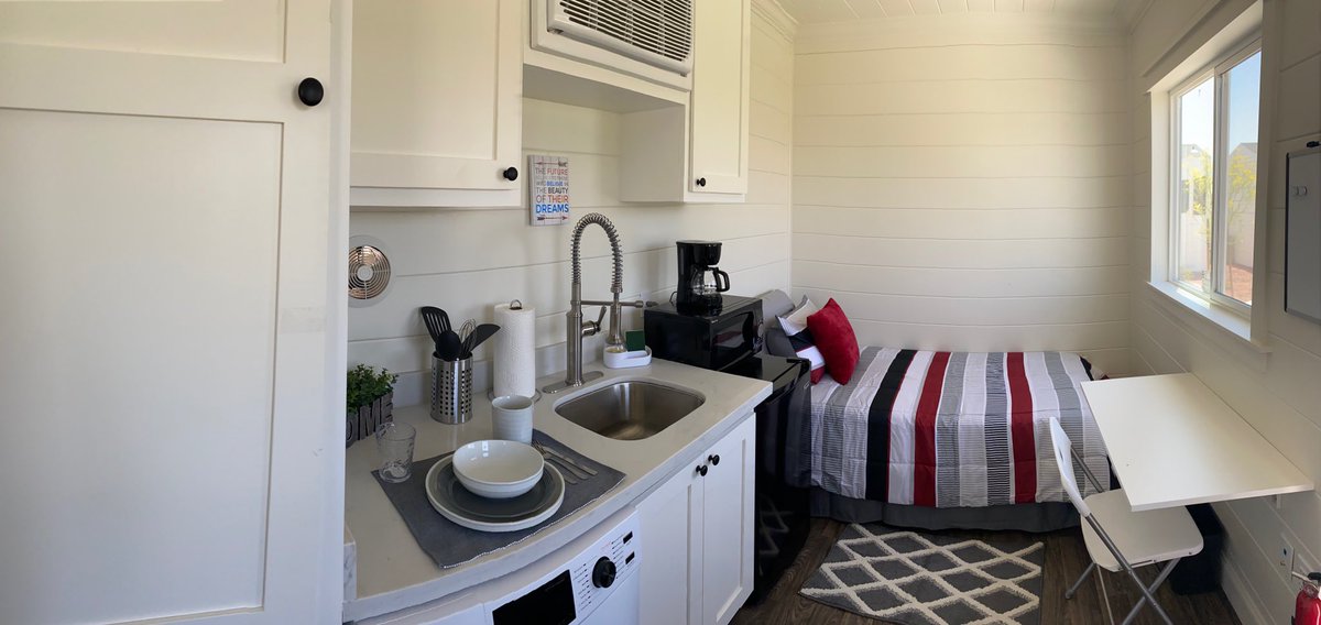 ivcollege's tweet image. It’s for students like her is why we do what we do. It’s through the collective effort of a community to build and end homelessness, especially for students. We are proud to announce IVC’s Tiny Home, Rise Above student housing is here!