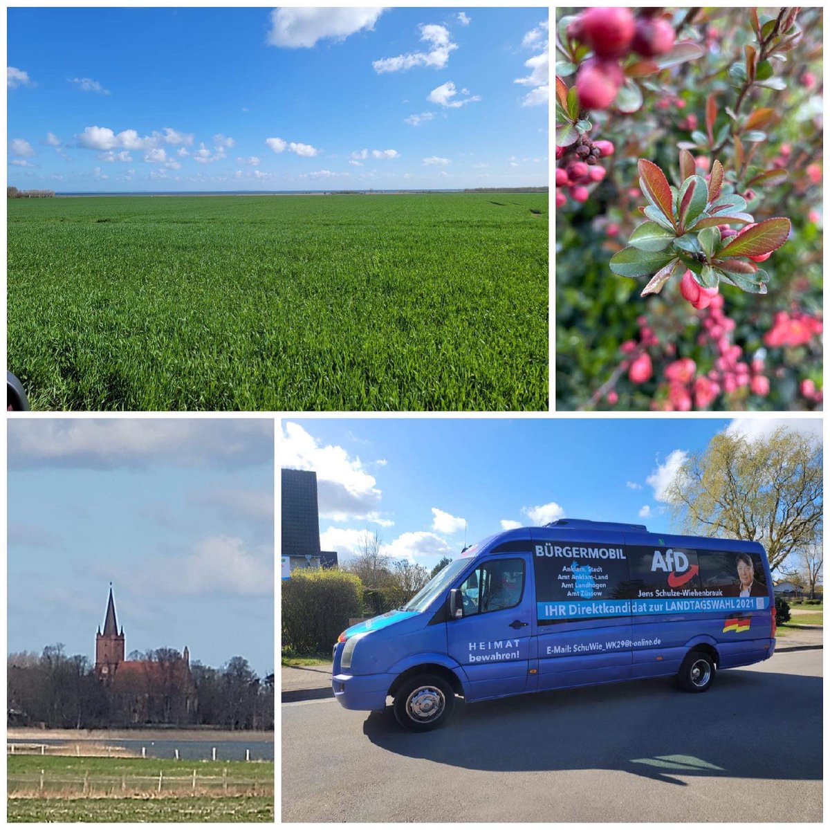 AfdJens's tweet photo. Ich wünsche Euch einen guten Morgen aus dem schönen #mecklenburgvorpommern
#sommer #sonne #sonnenschein 😉 #wahlkampf #landtagswahl #greifswald #grundrechte #freiheit #covid_19 #corona #lockdown #lockdownbeenden #altparteienabwählen #afd #schuwie #schulzewiehenbrauk https://t.co/AU65bts6TG