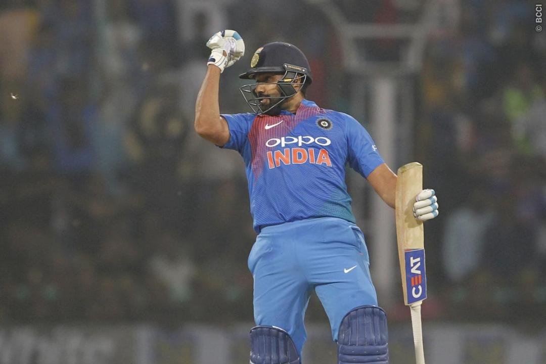 * Rohit Sharma became the first batsman to score 4 centuries in T20 international cricket history.* Rohit Sharma became the first captain to score 2 centuries in T20 international cricket history.