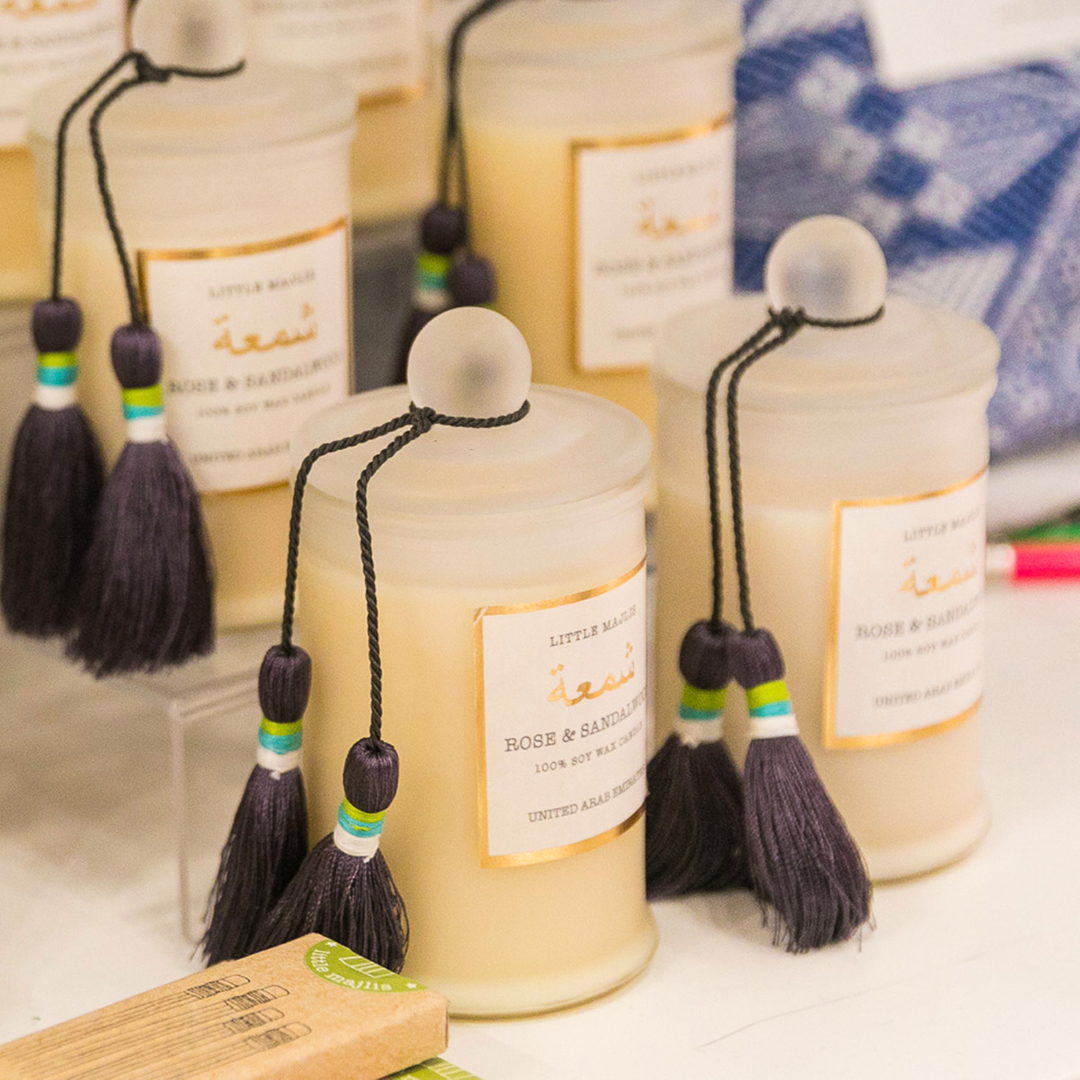 LittleMajlis's tweet photo. R O S E . &amp; . S A N D A L W O O D 🕯️| There are only a few of these most excellent smelling #madeinUAE candles left! We reuse the jars (we can't quite let go fo the tassel) 🖤 While we're talking about candles, what scent would you like to see used for future options? https://t.co/zF4UUKNk1y