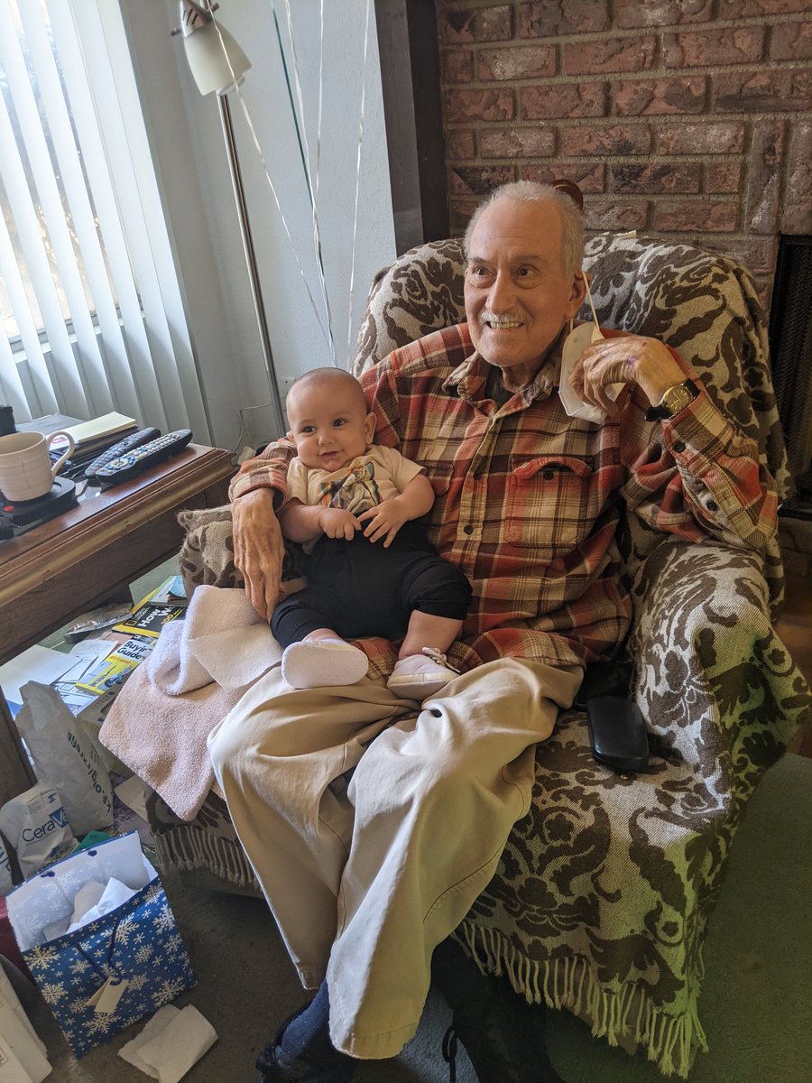 BasqueTraveler's tweet image. Dad turns 80 and finally meets his youngest Great Grandson.  Love my Basque pop! #80yrsyoung #basque #jaurretche