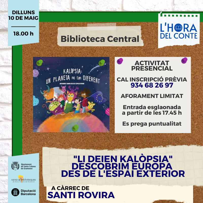 bibstacoloma's tweet photo. La @ComissioEuropea a Barcelona, el Departament de Cultura de la @gencat la @diba i el @cbalears organitzen un cicle de contes arreu de Catalunya i Illes Balears, entre el 3 i el 16 de maig. L'espectacle està basat en el conte Kalòpsia i la #BibCentral acollirà una sessió https://t.co/ZWWIKFKOMQ