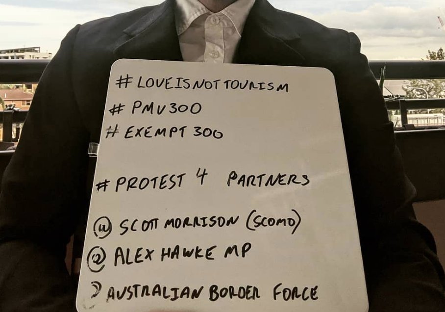 GrantVisas's tweet photo. #protest4partners #loveisnottourism
@ScottMorrisonMP @AlexHawkeMP @karenandrewsmp @AusBorderForce
#pmv300 #exempt300 #travelexemptions https://t.co/PR4gsTxrCv