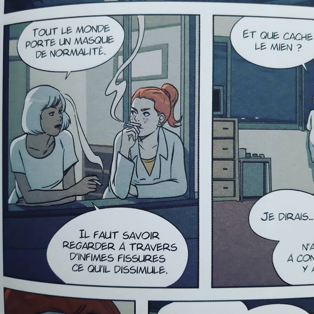 remicavailles's tweet image. "Tout le monde porte un masque de normalité. Il faut savoir regarder à travers d'infimes fissures ce qu'il dissimule."
.
LE PATIENT
.
✍🖌 Scénario et dessin @TimotheLeBouche
📚 Editeur @GlenatBD 
#bd #bandedessinee #9emeart #glenatbd
