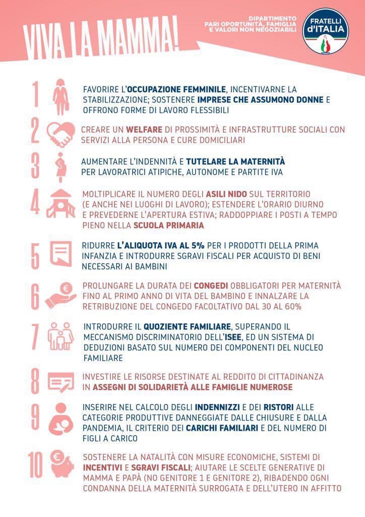 FdiUdine's tweet photo. VIVA LA MAMMA! 🌟💕
Ecco le proposte di Fratelli d’Italia per il sostegno alle nostre mamme, uniche e speciali. https://t.co/1EbxXgi09P