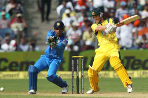 1st odi :-It was played in subrata roy sahara stadium, Pune.This venue was hoisting it's first odi match .° While batting first Australia scored 308/8 where the openers gave a decent start to Australia . Two half centuries from George Bailey and arron finch .