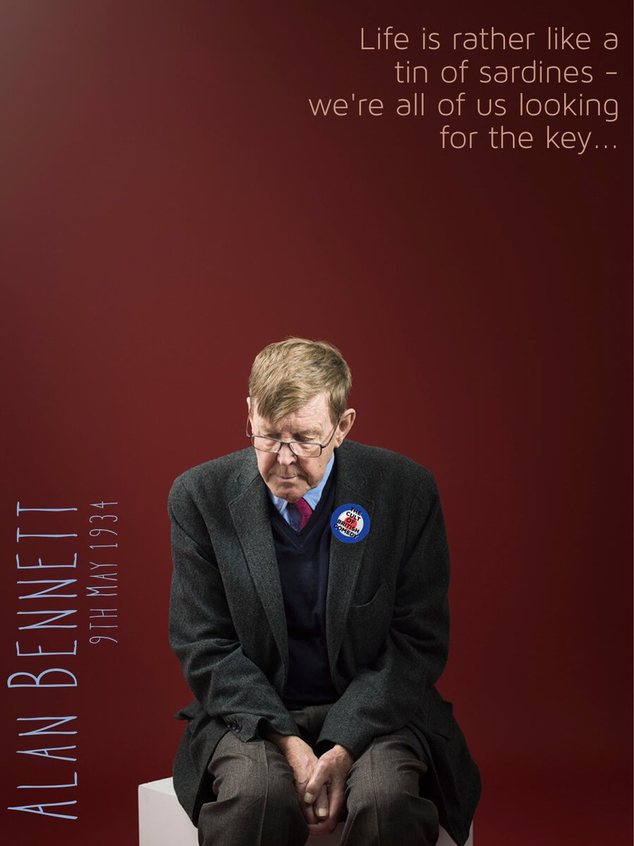 CultOfBritCom's tweet photo. #BOTD 1934 #AlanBennett
A fine actor, playwright, author and screenwriter
#BeyondTheFringe #TheMadnessOfKingGeorge #HistoryBoys #TalkingHeads
#TheLadyInTheVan #Smut #PrivateFunction #PrickUpYourEars
#AnEnglishmanAbroad #TheUncommonReader https://t.co/CfRYB2uMLE