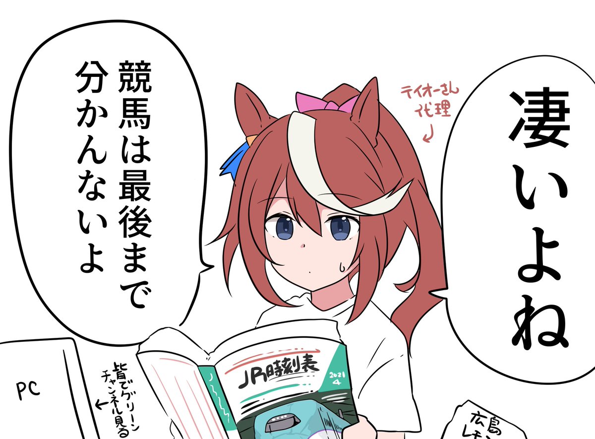 皆で競馬見てる時のワイはこんな感じ(イメージ) 