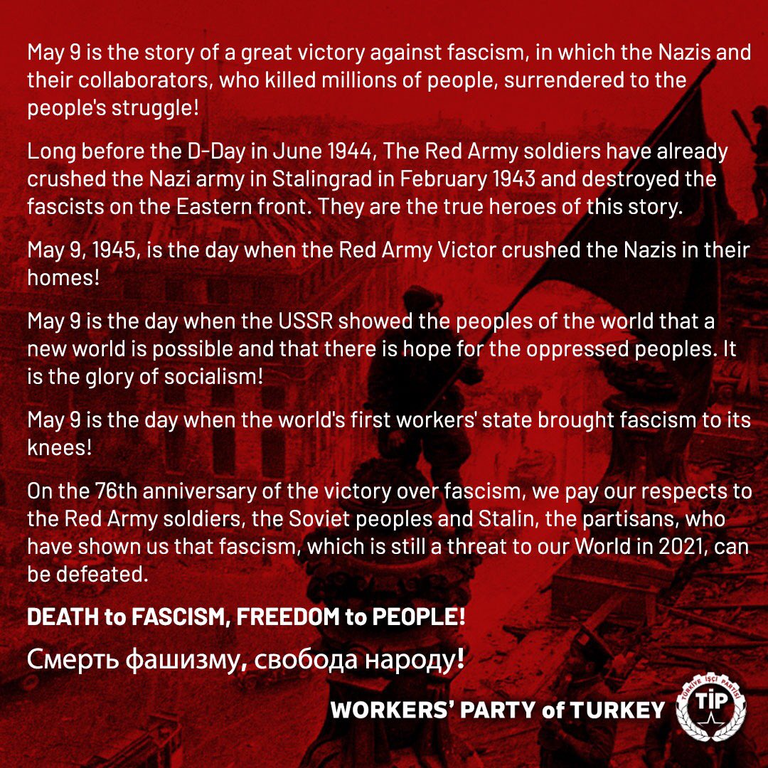 tipinternation's tweet photo. We salute the 76th anniversary of victory over fascism!

DEATH to FASCISM, FREEDOM to PEOPLE!
Смерть фашизму, свобода народу!

#9may #victoryday https://t.co/QuT2Wd5Ksy