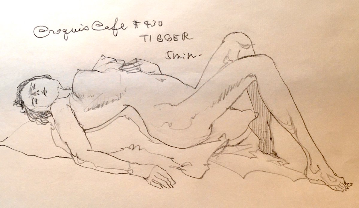 #croquiscafe
430 Tigger
寝ポーズがx軸y軸に頼った図形的処理になってしまう。 