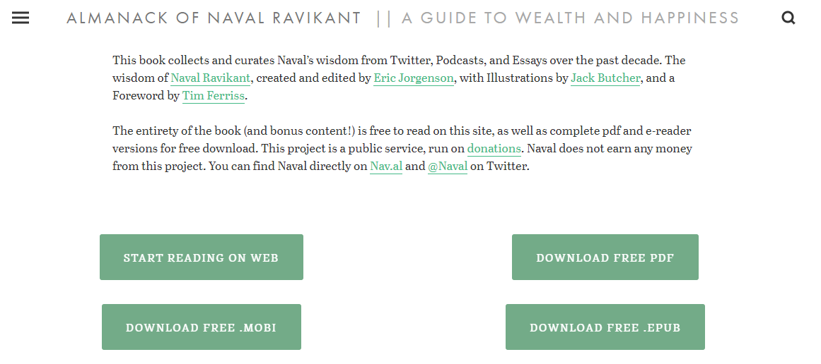 11. Naval RavikanthYang ni boleh gi download PDF dia bagi and baca. Dia ada tulis pasal building wealth, judgment, fundamentals. Best oih.Link :  https://www.navalmanack.com/ 