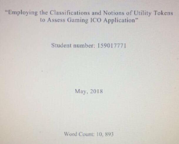 Let’s go back to where it began for meMy first intro into crypto was August 2017 when China banned ICOsI did not know what an ICO wasGoing into 3rd year of uni, I started researching crpyto furtherThe result? My dissertation on utility token application for gaming ICOs