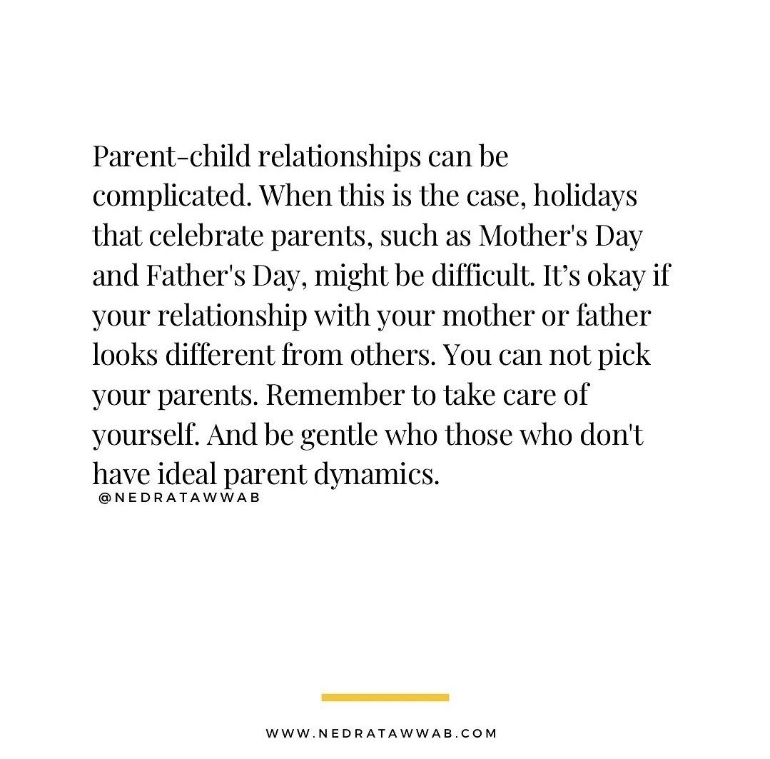 Words of wisdom from <a href="/nedratawwab/">Nedra Glover Tawwab</a> on this Mother's day 💙 Tread with kindness and understanding today and everyday.