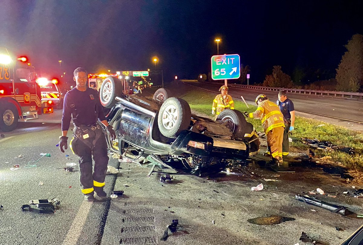 Early morning response by @OSCFR and @ReedyCreekFire to crash involving rollover and entrapment on I4 at mile marker 65. Multiple trauma alert patients, including two transported by helicopter. https://t.co/BcRx8y0cG1