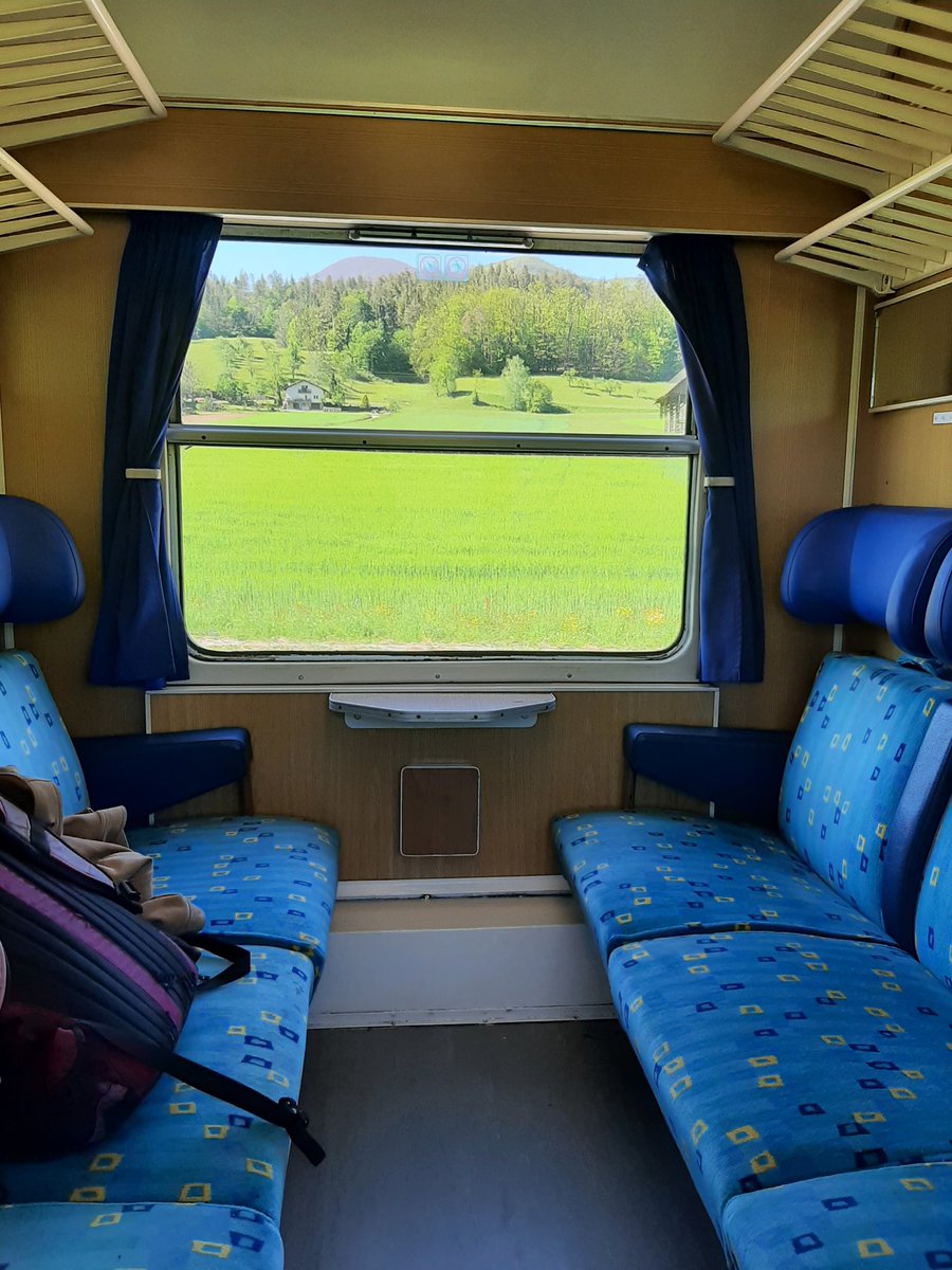 Some pictures from the ride between Zidani Most and Sevnica. Comfy compartment seating on a rather empty train.