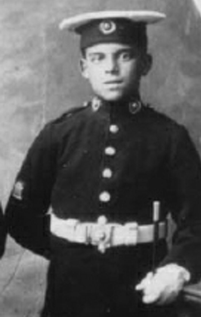 Bugler Stanley Christopher Reed of 45 Skinner Street, Chatham, son of William & Margaret was a boy of 16 in the RMLI aboard HMS Formidable on the night of New Year’s Eve 1914 - New Year’s day 1915. He was the youngest of 4 brothers & had been in the navy since he was 13
