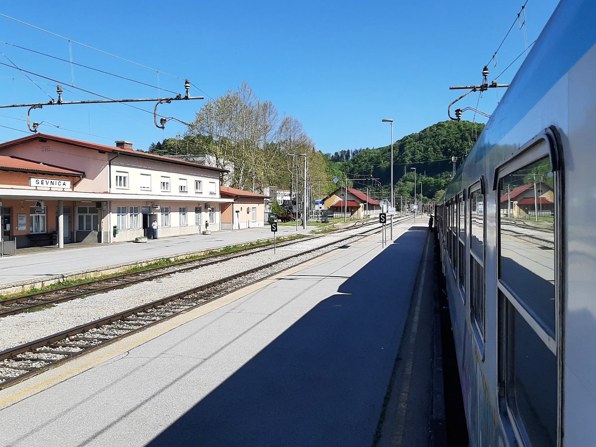 Sevnica station, and on to the next stop at Krško. On the fourth picture you can see hilltop Rajhenburg Castle!(Another one especially for you  @AndyBTravels since you mentioned them)