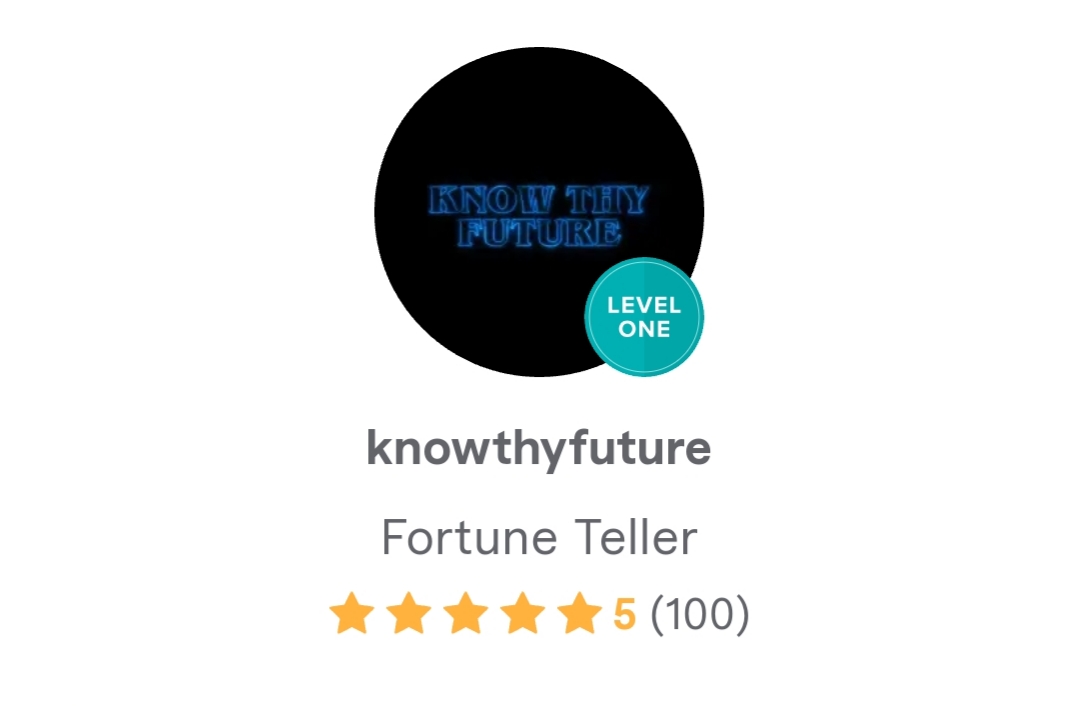 KnowThyFuture's tweet photo. Just reached the milestone of 100 5-star reviews on Fiverr as a Level One Seller!
#Fiverr #KnowThyFuture #100Reviews #5StarReviews #LevelOneSeller https://t.co/O2Hv3ZjA92
