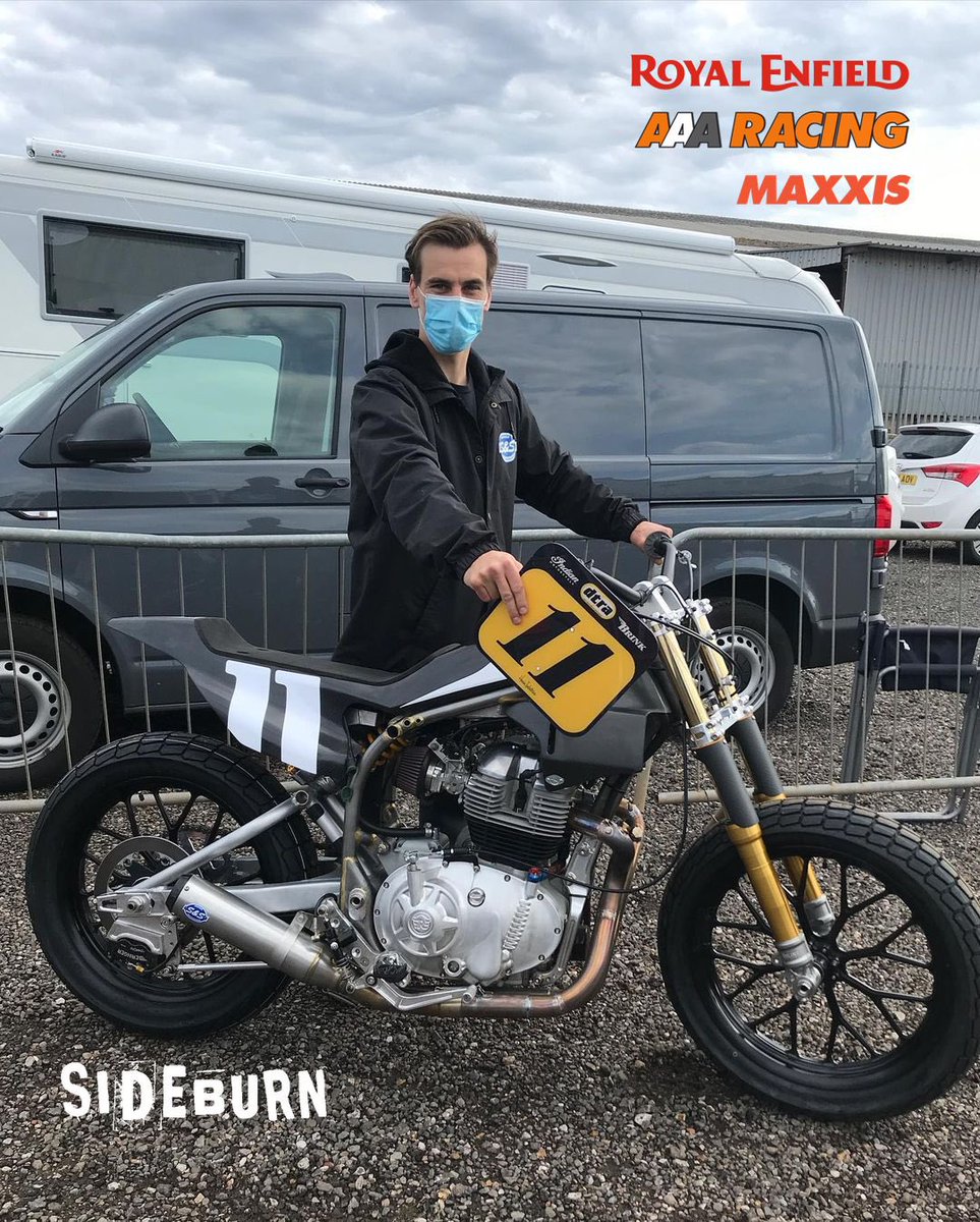 #GaryBirtwistle was up early to ensure his #FF <a href="/royalenfield/">Royal Enfield</a> #FlatTrackBike sailed through scrutineering… 
They are both in full, sideways action today at the Adrian Flux Arena in Norfolk during #Rnd1 of the 2021 #DTRA Season. Of course, he did choose our #MaxxisDTR1 #FTTyres 👌🏼