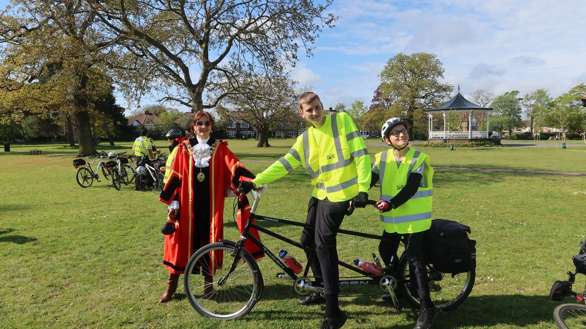 HillingdonMayor's tweet photo. Thomas' Travels charity bike ride set of today to raise money for @GOSHCharity thank you Zoe Merritt, Terry Newman @Hillingdon and Charlotte's tandems for all the hard work in sorting this 40 miles ride  - yes40 miles! Met so many happy, fit kids and adults at Barra Hall Pk. https://t.co/hIrrFv2hPr