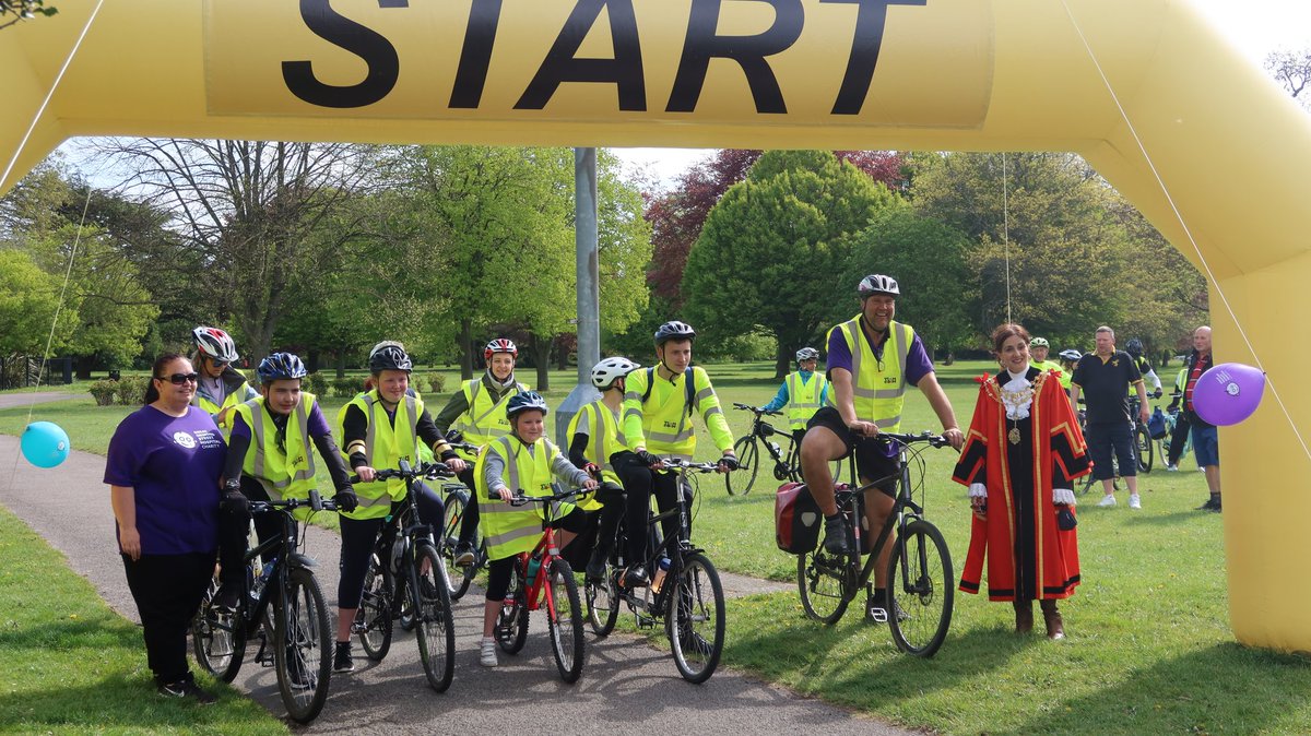 HillingdonMayor's tweet photo. Thomas' Travels charity bike ride set of today to raise money for @GOSHCharity thank you Zoe Merritt, Terry Newman @Hillingdon and Charlotte's tandems for all the hard work in sorting this 40 miles ride  - yes40 miles! Met so many happy, fit kids and adults at Barra Hall Pk. https://t.co/hIrrFv2hPr