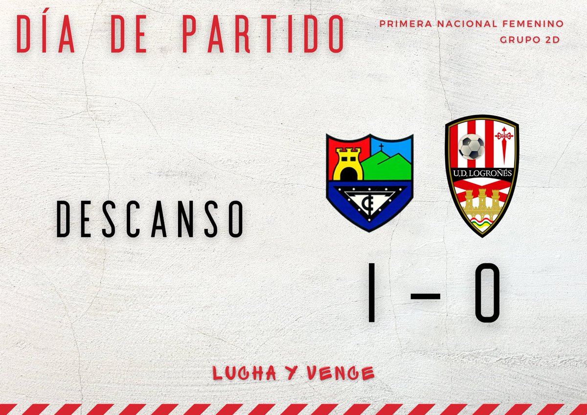 𝘿𝙀𝙎𝘾𝘼𝙉𝙎𝙊 | 1-0 |#TolosaUDLogFem

A remontar chicas!

<a href="/UDLogrones/">UD Logroñés</a>