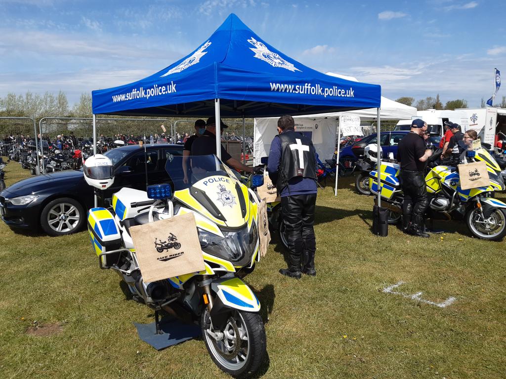 NSRAPT's tweet photo. #RCRT are here in the sunshine at #Stonham #motorcycle show today to promote #SafeRider so stop for a chat if you're passing @SuffolkPolice #1462 #1775 #1053 #1295 https://t.co/ZirJPaVInT